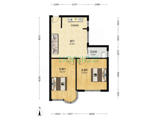 黄埔大道东908号大院 2室1厅1卫 66平方