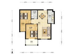 德信公园 朝南两居 中高楼层 采光好 交通便利-涿州华阳风景户型图