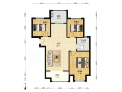 华阳路高新区天伦湾小区，南北通透，环境优美三居室。-涿州天伦湾一期户型图