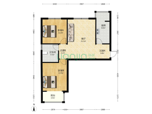 旺峰天禧 2室1厅1卫 99平方
