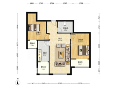 钻石商圈品质两居，好物业低楼层-涿州金竹花园户型图
