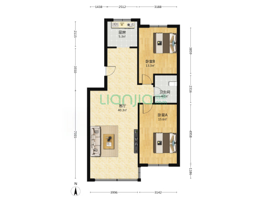 碧泉豪庭 2室1厅1卫 110平方