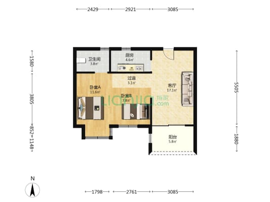 景澜庭 2室1厅1卫 72平方