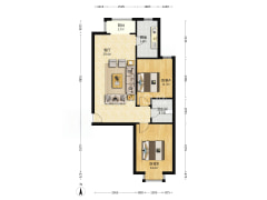 南北通透两居，自住标准精装修中间楼层，采光好-涿州翡翠城户型图