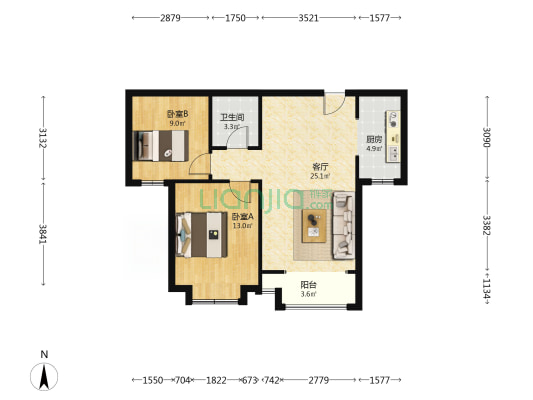 永济公园环境优美，大社区交通便利，出行方便-户型图