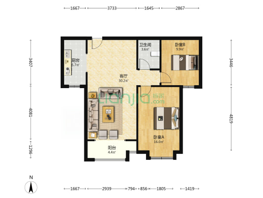 孔雀城悦澜湾。临河生态美宅，畅享诗意栖居。-户型图