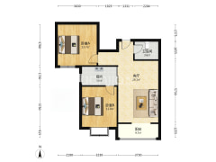 联合七号院大两居，南北通透。格局好-涿州联合七号院户型图