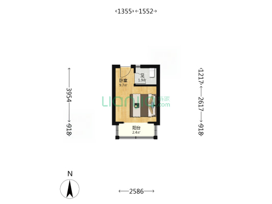 国泰街26号 1室0厅1卫 15平方