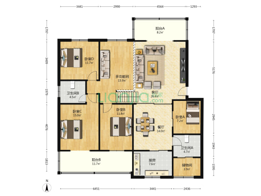 泰吉街49号院 5室2厅2卫 137平方