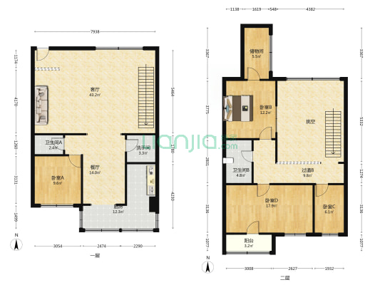 建设路40号 4室2厅3卫 168平方