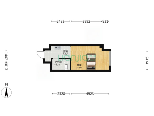 正商林溪铭筑 1室0厅1卫 37平方