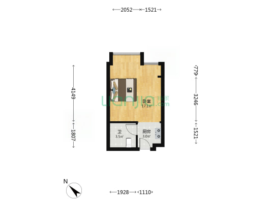 万科金色梦想 1室0厅1卫 33平方