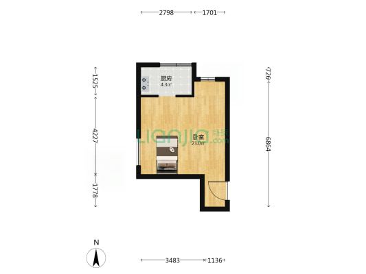 保税繁华里 1室0厅0卫 43平方