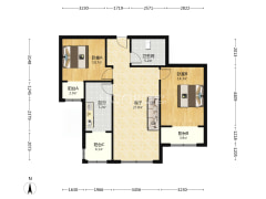 金竹花园，满五不唯一，空中花园，采光还可以，毛坯房-涿州金竹花园户型图