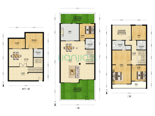 万科见滨园 4室1厅4卫 168平方