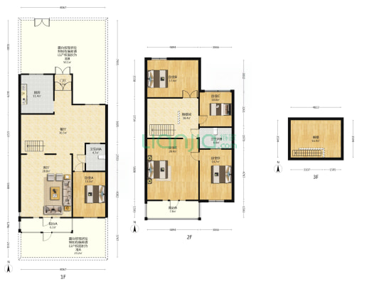 精装联排别墅，房本满五税费低，无遮挡采光好-户型图