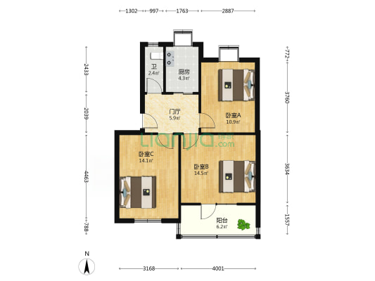山大南路123号 3室0厅1卫 72平方