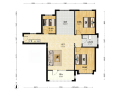 香邑溪谷南北通透四居毛坯随意装修-涿州香邑溪谷上园户型图