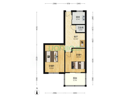 振兴里小区 2室1厅1卫 57平方