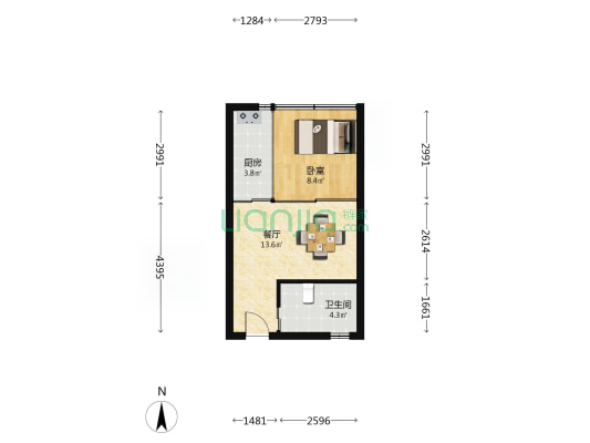 锦泰苑 1室1厅1卫 39平方