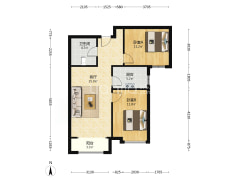 花园式社区全南两居室精装修可拎包入住-涿州香邑溪谷玫瑰园户型图