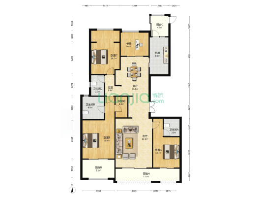 中海钱江湾 4室2厅3卫 176平方