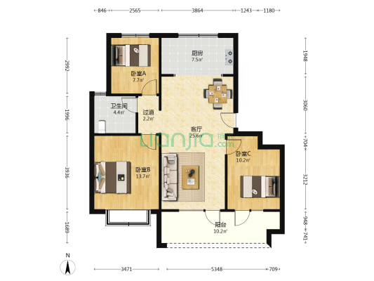 隆和大溪谷六期 3室1厅1卫 100平方