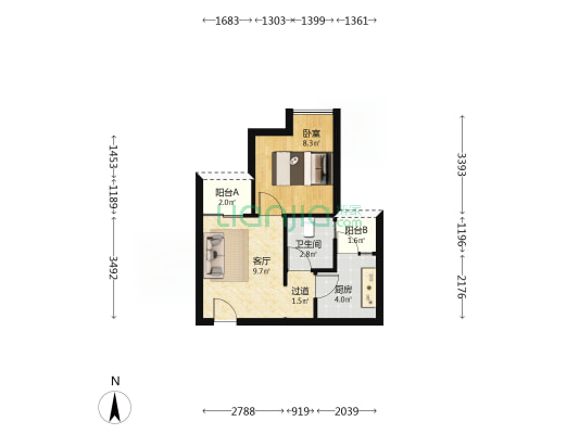 六和雅居 1室1厅1卫 41平方