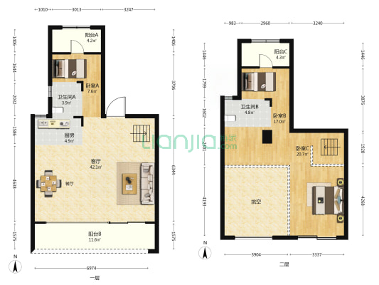 福清保利融创和光尘樾 3室1厅2卫 143平方
