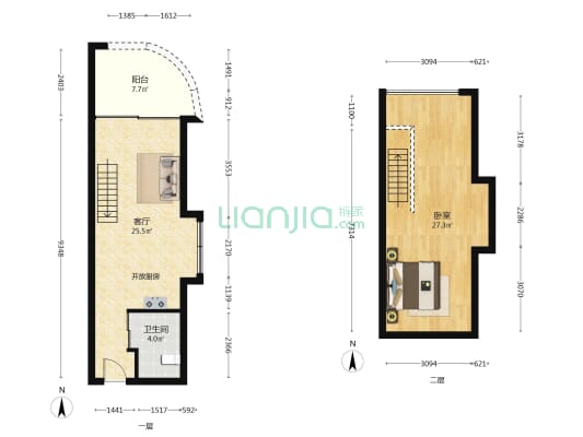 金迪世纪大厦 1室1厅1卫 50平方