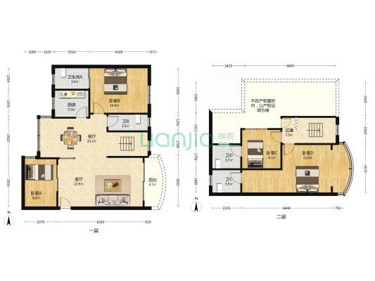书院路丽景苑 4室2厅4卫 164平方