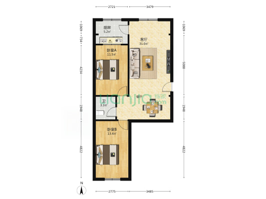 十二客运公司家属院 2室1厅1卫 86平方