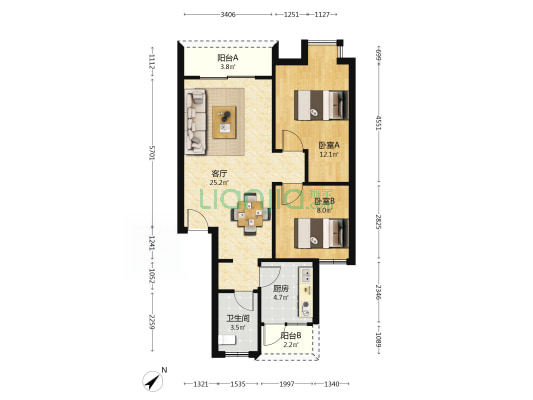 锦绣家园 2室1厅1卫 71平方