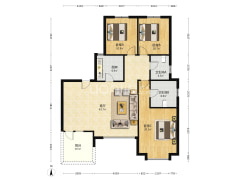 一梯两户洋房，采光好，户型方正，精装修-涿州鸿坤理想湾北区户型图