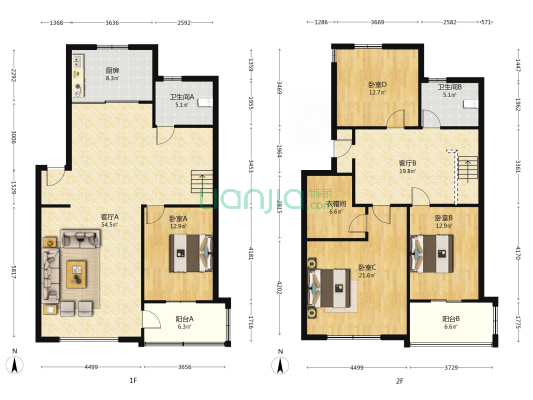 广安B区   复试楼  南北通透-户型图