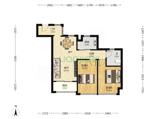 龙光玖云汇 2室1厅1卫 78平方