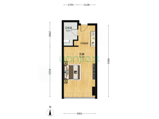 都市港湾 1室0厅1卫 56平方