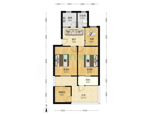 越西路 3室1厅1卫 56平方
