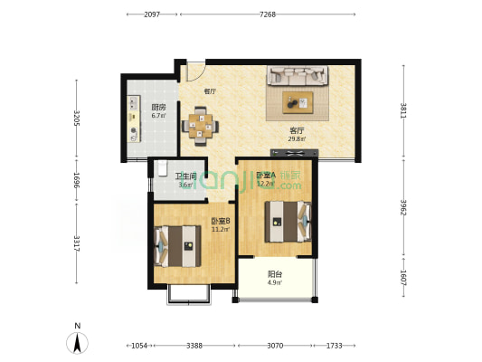 22小区 2室1厅1卫 93平方