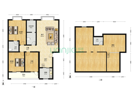 西川花苑 3室2厅3卫 138平方