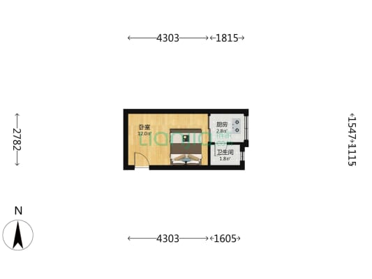 富源新村 1室0厅1卫 21平方