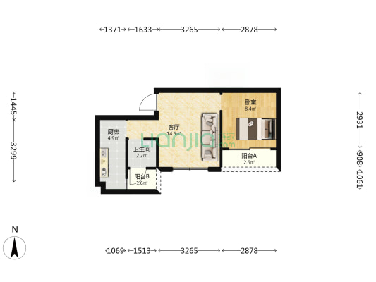 独立时代 1室1厅1卫 46平方
