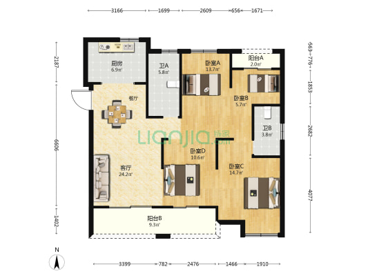 国榷府 4室1厅2卫 124平方