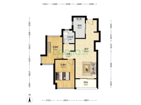 紫樾润府 2室1厅1卫 69平方
