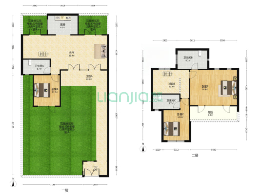 融创桃源府(合院) 3室1厅3卫 122平方