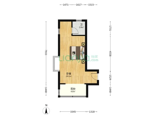 景江东方大厦 1室0厅1卫 50平方