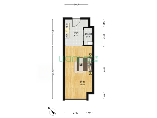 南京地铁小行荟 1室0厅1卫 53平方