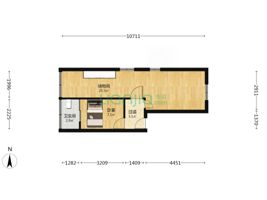 美仁里 1室0厅1卫 48平方