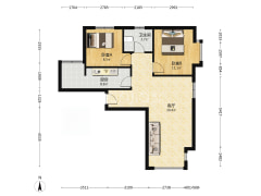 涿州东站 鸿坤理想湾全明两居室 南北通透精装修-涿州鸿坤理想湾北区户型图