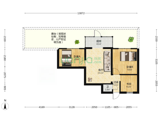 穿金路16号 3室1厅1卫 51平方